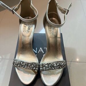 Naturalizer Silver Rhinestone Sandals.